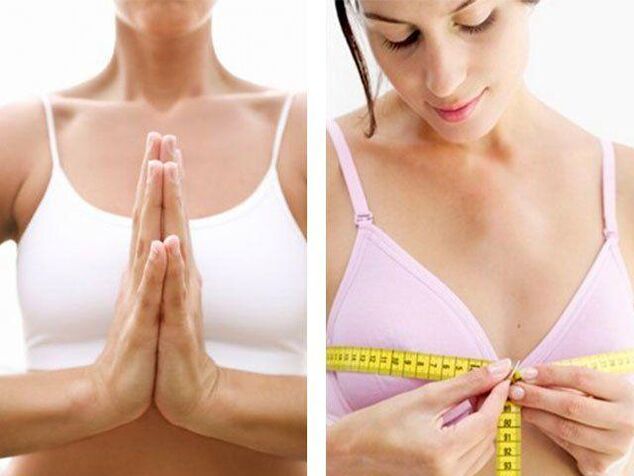 Unha nena mide o volume dos seus seos despois do exercicio.
